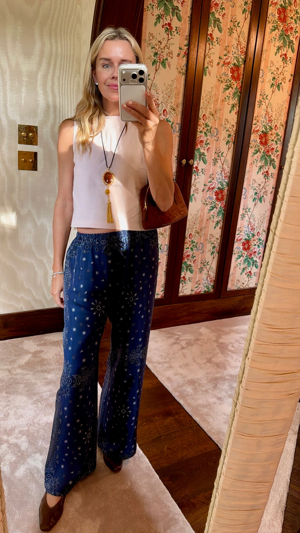 MASON'S DAUGHTER | Ella Pant, Navy Bandana