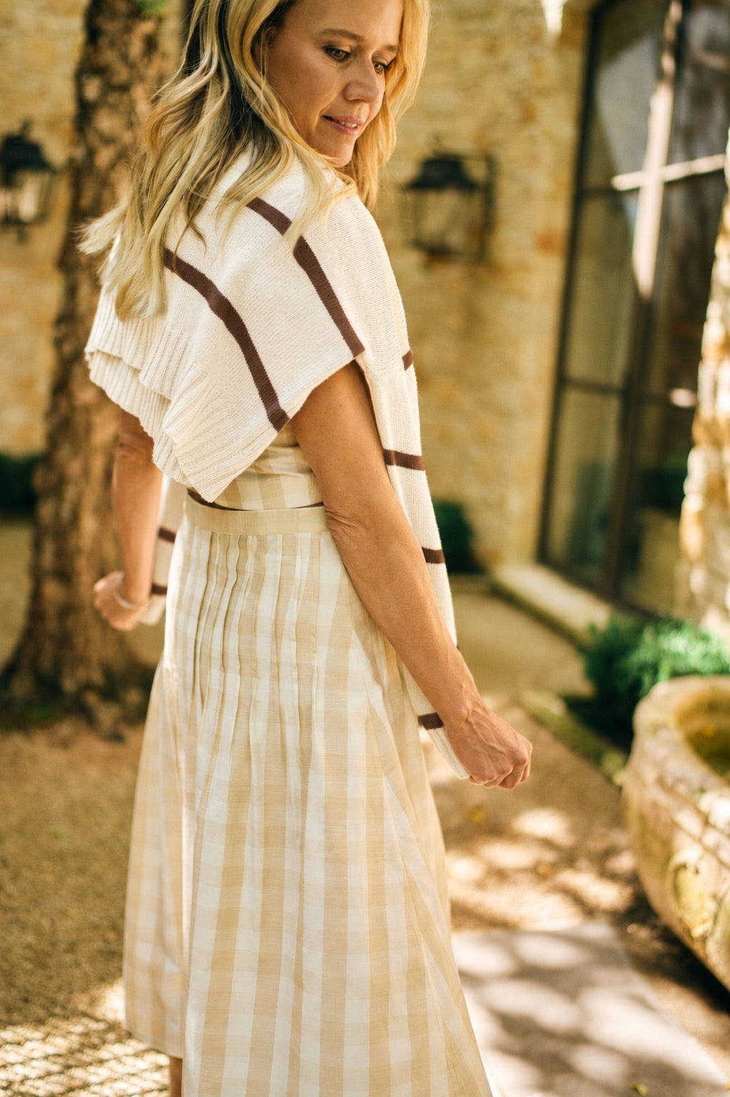 MASON'S DAUGHTER | Danielle Sweater, Ivory &amp; Cocoa Striped Knit