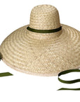 SARAH BRAY BERMUDA Geranium Sun Hat - Long & Thin Olive Grosgrain Ribbon