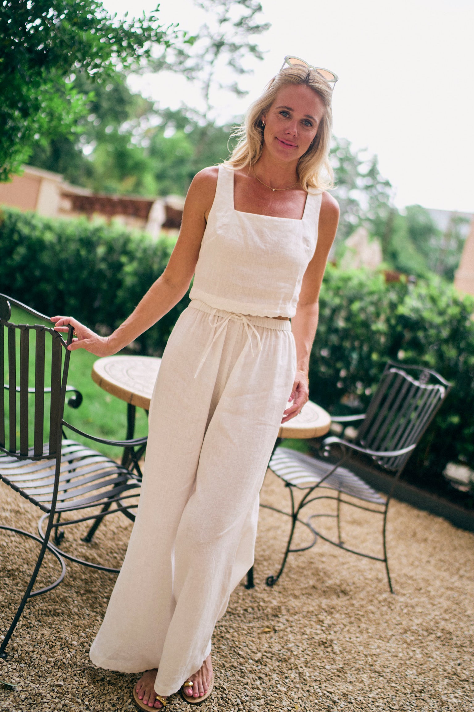 MASON'S DAUGHTER | Ella Scallop Pant, White Linen