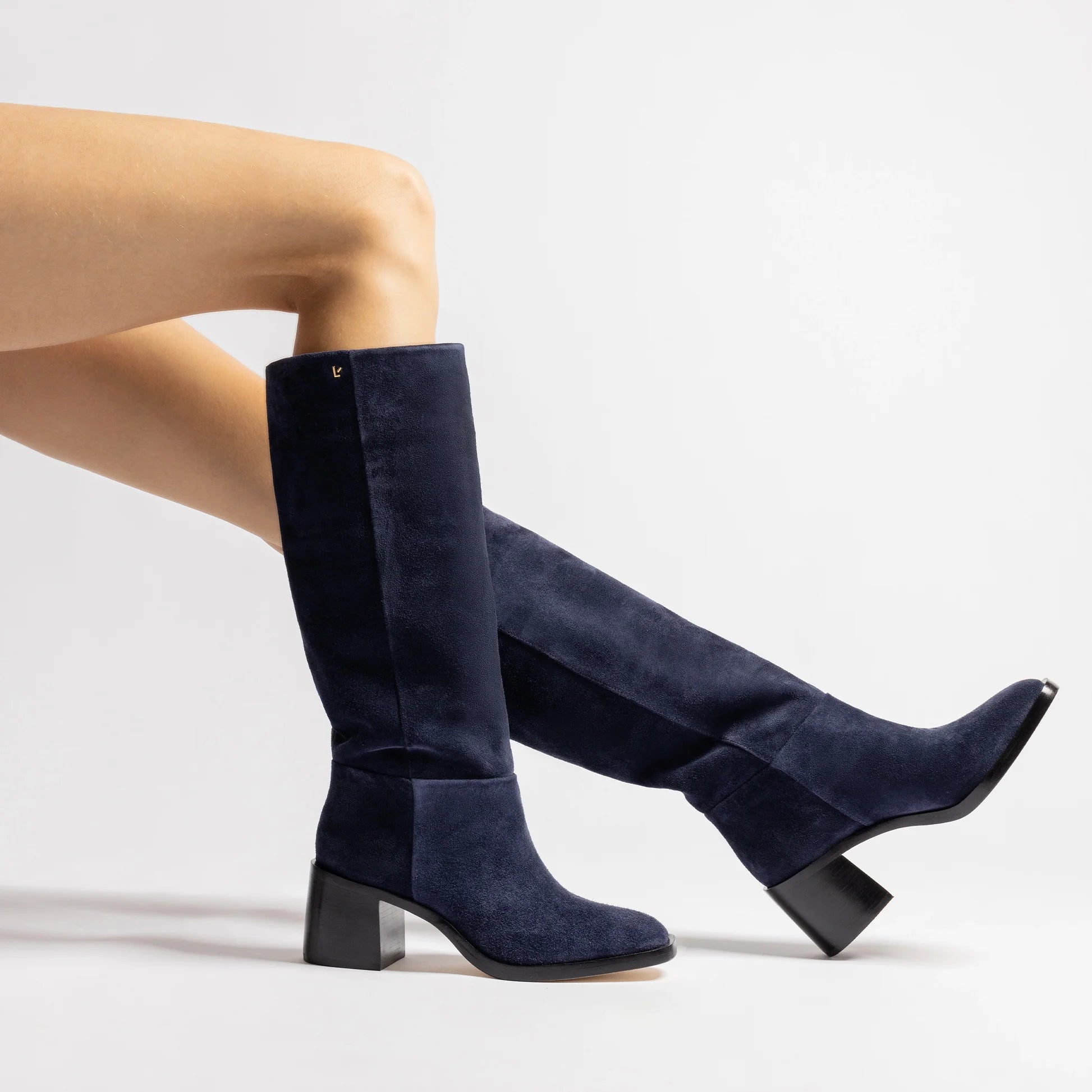 LARROUDÉ Ricky Boot In Dress Blue Suede