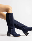 LARROUDÉ Ricky Boot In Dress Blue Suede