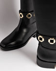 LARROUDÉ Milan Flat Boot In Black Leather