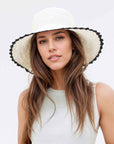 FREYA Shell Crochet Bucket, White / Black