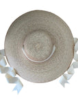 SARAH BRAY BERMUDA, Daisy Sun Hat - Long Ivory Grosgrain Ribbon