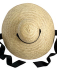 SARAH BRAY BERMUDA Geranium Sun Hat - Long Black Grosgrain Ribbon