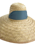 SARAH BRAY BERMUDA Geranium Sun Hat - Short & Wide French Blue Grosgrain Ribbon