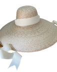 SARAH BRAY BERMUDA, Daisy Sun Hat - Long Ivory Grosgrain Ribbon