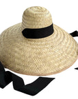 SARAH BRAY BERMUDA Geranium Sun Hat - Long Black Grosgrain Ribbon