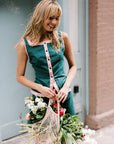 MASON'S DAUGHTER Athena Skirt, Green with Pink Color Block Linen