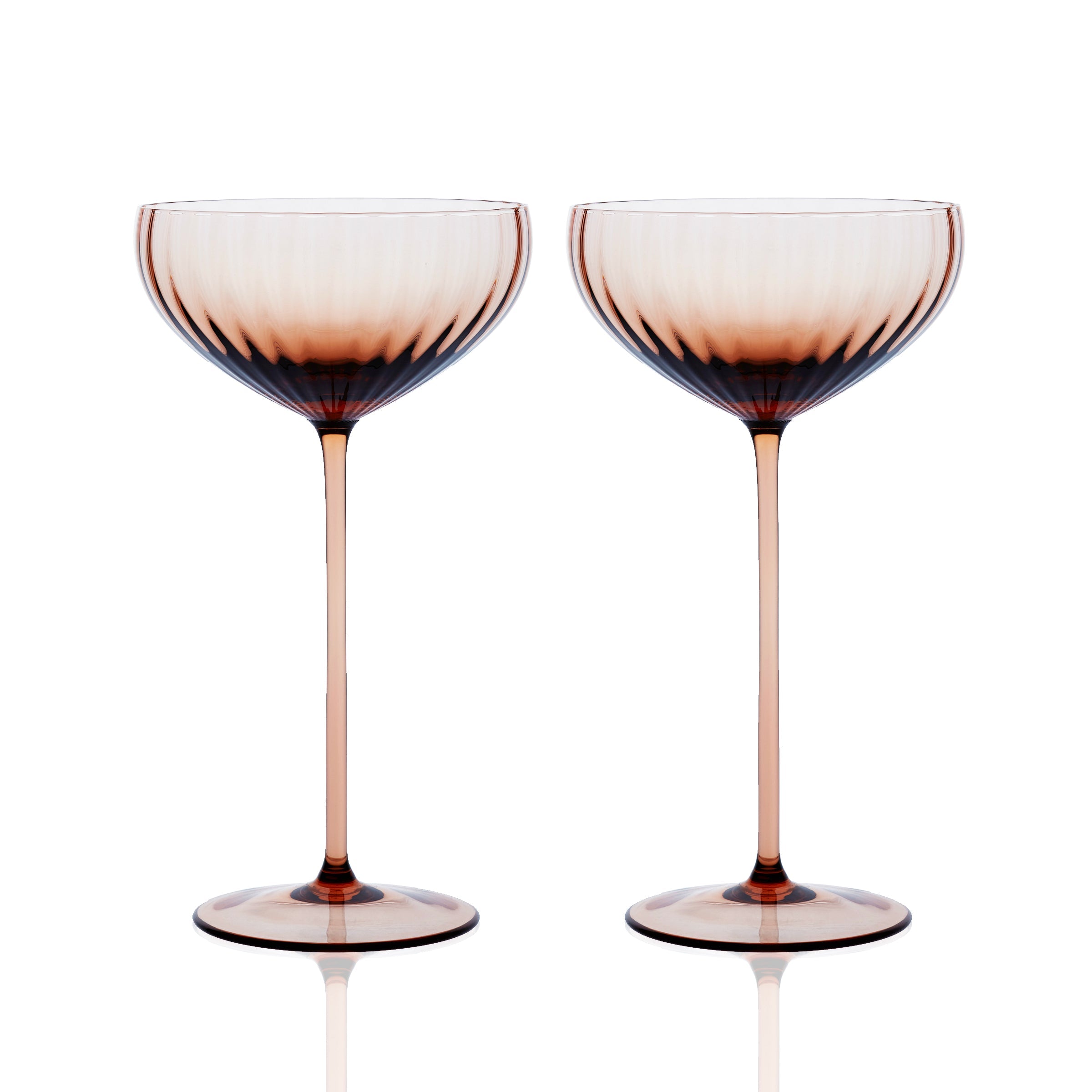 CASKATA Quinn Coupe Glasses, Rose Set of 2