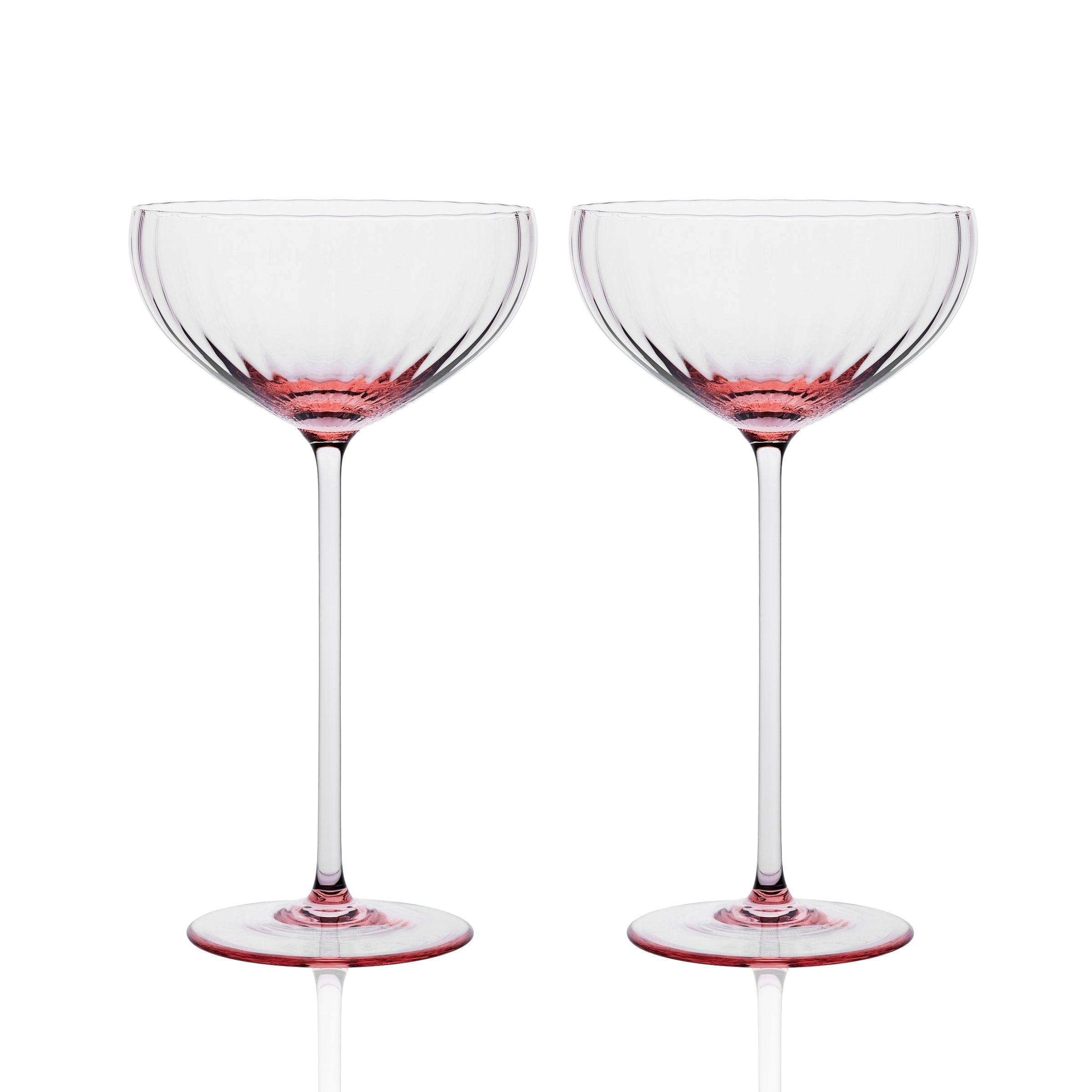 CASKATA Quinn Coupe Glasses, Clear Set of 2