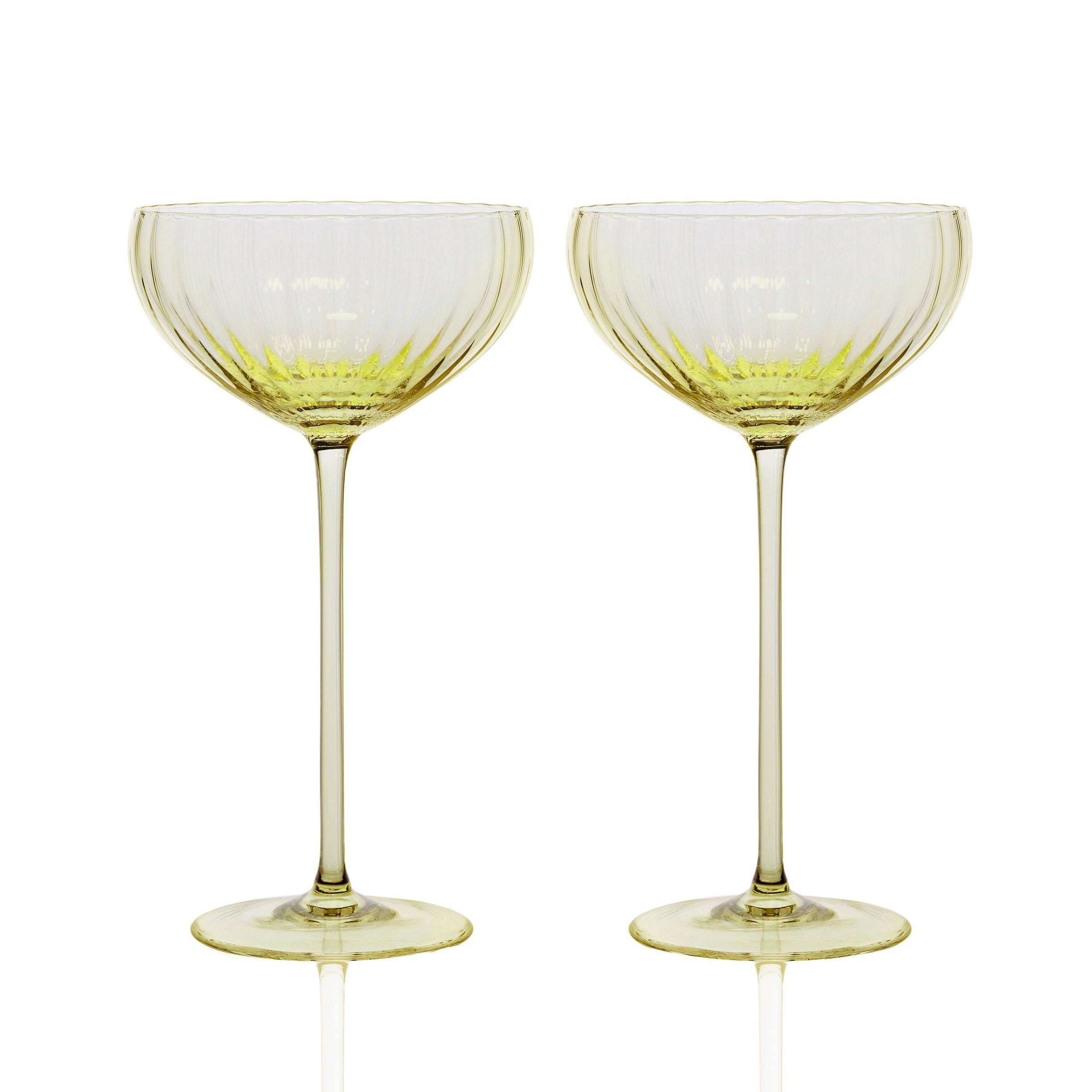 CASKATA Quinn Coupe Glasses, Clear Set of 2