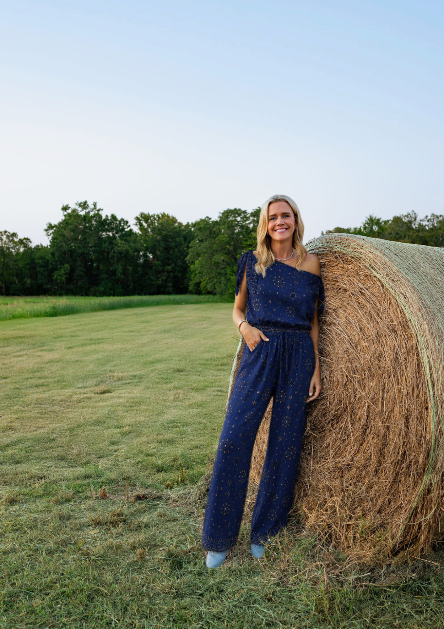 MASON'S DAUGHTER | Ella Pant, Navy Bandana