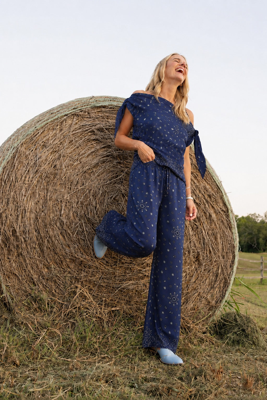 MASONS DAUGHTER | Lily Scarf Top, Navy Bandana
