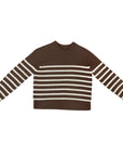 TUTTO Chocolate White Stripe Sweater