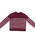 TUTTO Burgundy Blush Stripe Sweater