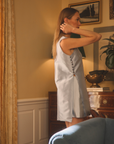 MASON by MASON'S DAUGHTER | Twiggy Skirt, Soft Blue Mist Silk Wool