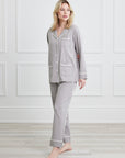 KIP Luxe Stretch Cotton Pajama Set in Haze