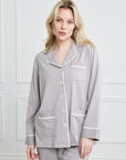 KIP Luxe Stretch Cotton Pajama Set in Haze