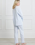 KIP Luxe Stretch Cotton Pajama Set in Mist Blue