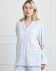 KIP Luxe Stretch Cotton Pajama Set in Mist Blue