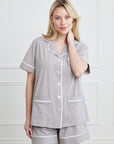 KIP Luxe Stretch Cotton Short Set in Haze