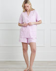 KIP Luxe Stretch Cotton Short Set in Lavender