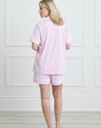 KIP Luxe Stretch Cotton Short Set in Lavender