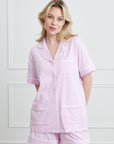 KIP Luxe Stretch Cotton Short Set in Lavender