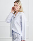 KIP Premium Cotton Pajama Set in Mist Blue