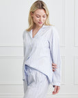 KIP Premium Cotton Pajama Set in Mist Blue