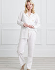 KIP Premium Cotton Pajama Set in Lily White