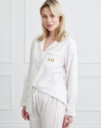 KIP Premium Cotton Pajama Set in Lily White