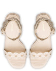 LARROUDE | Dolly Broderie Sandal In Natural Raffia