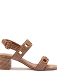 LARROUDE Milan Sandal In Caramel Wave Raffia