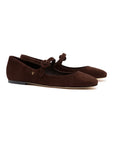 LARROUDE | Blair Ballet Flat In Brown Suede