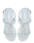 LARROUDE Calypso Flat Sandal In Maya Denim and Crystals