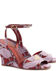 Larroudé x Markarian Wedge In Red Floral Dutel