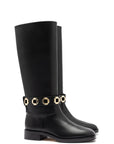 LARROUDÉ Milan Flat Boot In Black Leather