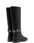 LARROUDÉ Milan Flat Boot In Black Leather