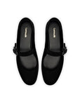 LARROUDE | Verona Ballet Flat In Black Suede