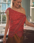Lily Scarf Top, Red Bandana