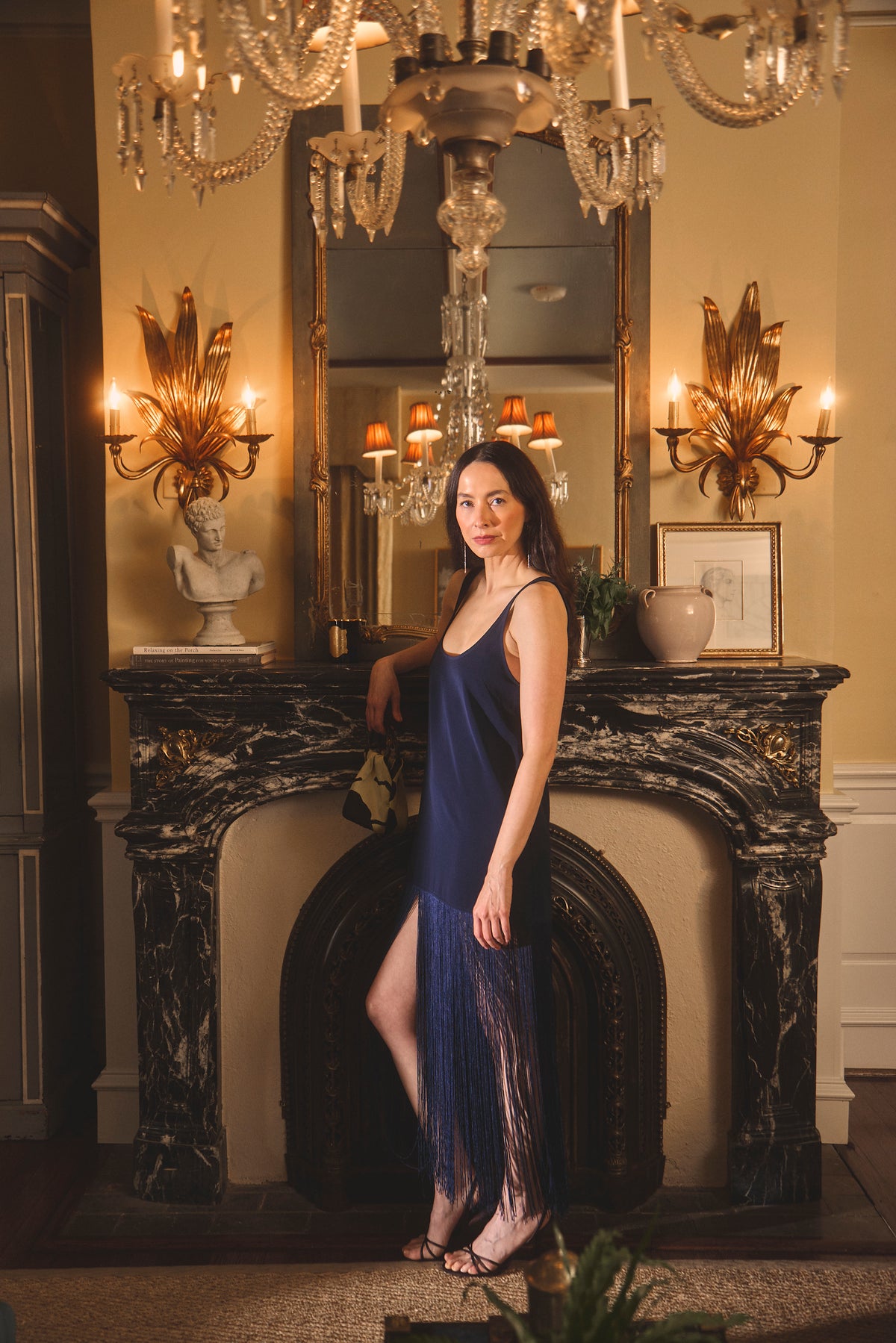 MASON'S DAUGHTER | Martha Fringe Dress, Navy