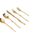 MISETTE Squiggle 5-Piece Cutlery Set in Matte Gold