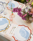 MISETTE Colorblock Embroidered Linen Placemats in Pink/Rust (Set of 4)