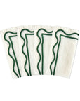 MISETTE Colorblock Embroidered Linen Napkins in Dark Green (Set of 4)