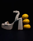 LARROUDE | Dolly Broderie Sandal In Natural Raffia