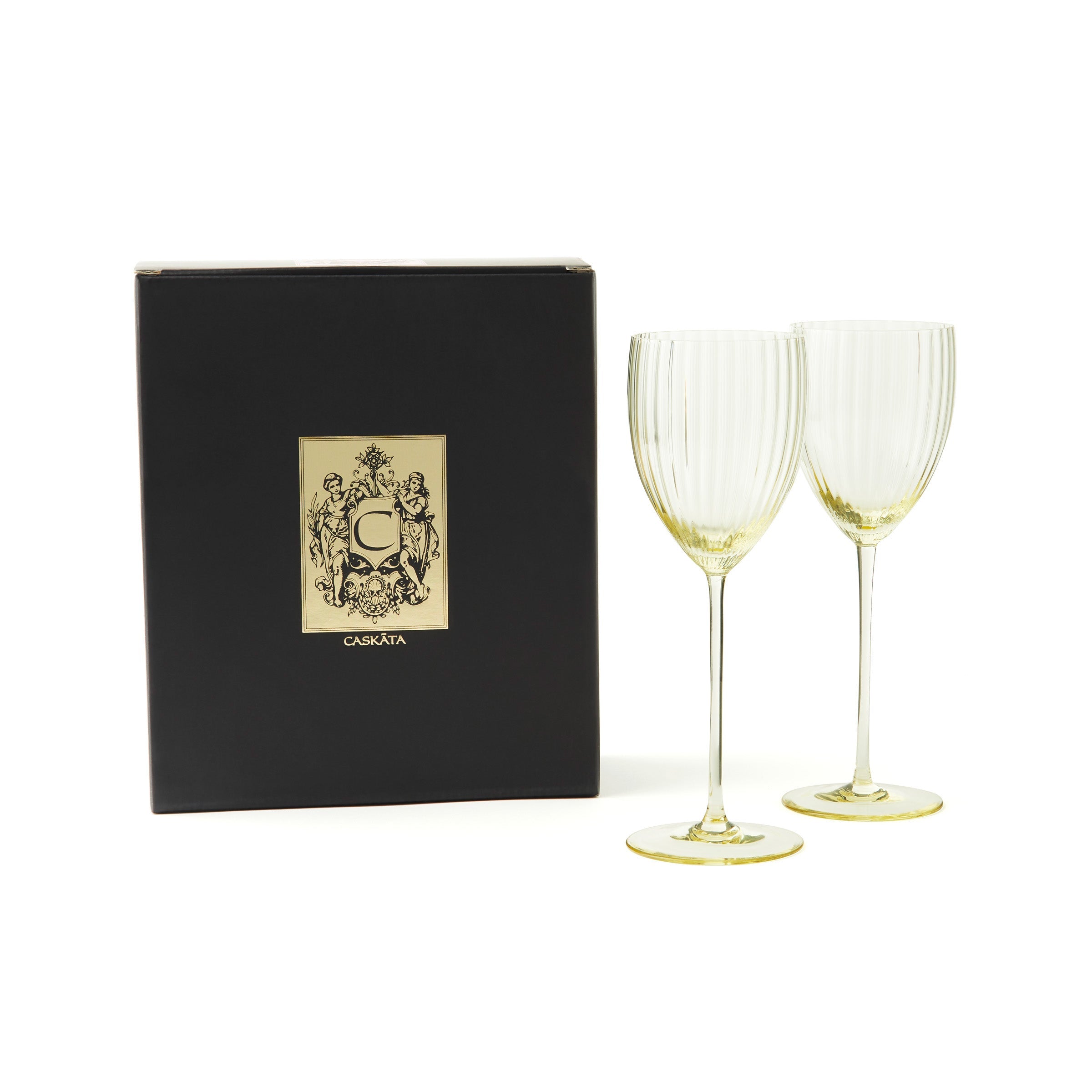 CASKATA Quinn White Wine Glasses, Rose Set of 2