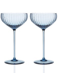 CASKATA Quinn Coupe Glasses, Ocean Set of 2